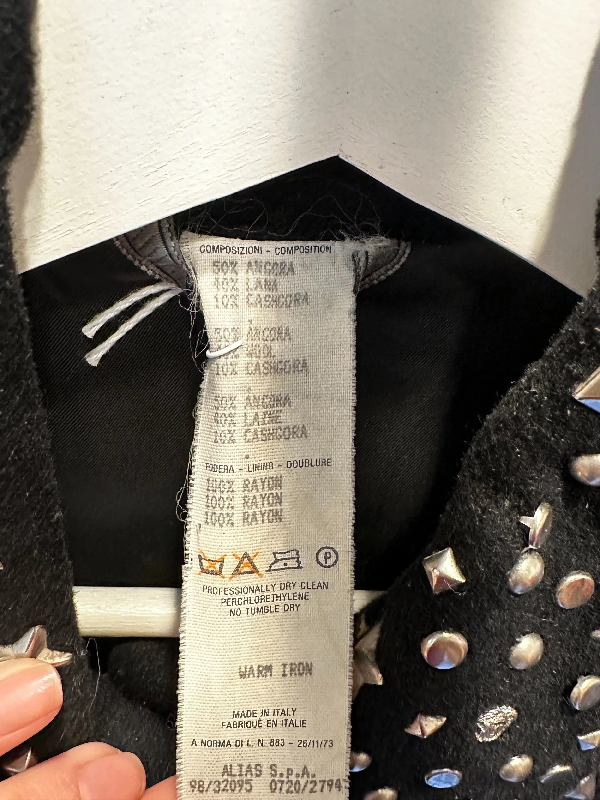 1990s Gianni Versace Cashmere Coat with Logo Stud Trim — Wayward